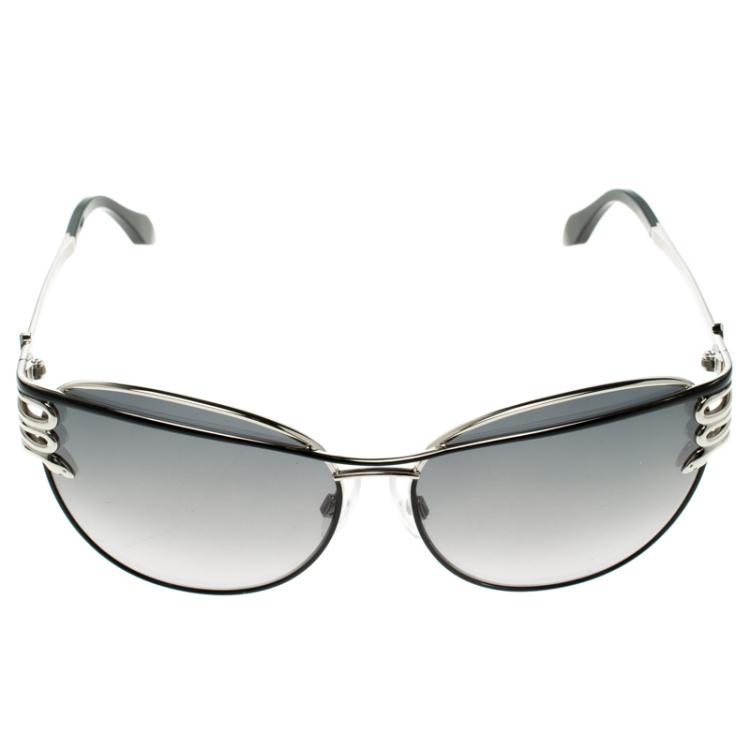 Pre Owned Roberto Cavalli Black 722S Muroroa Aviator Sunglasses