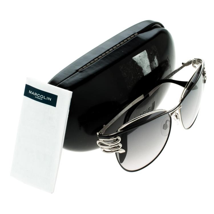 Pre Owned Roberto Cavalli Black 722S Muroroa Aviator Sunglasses