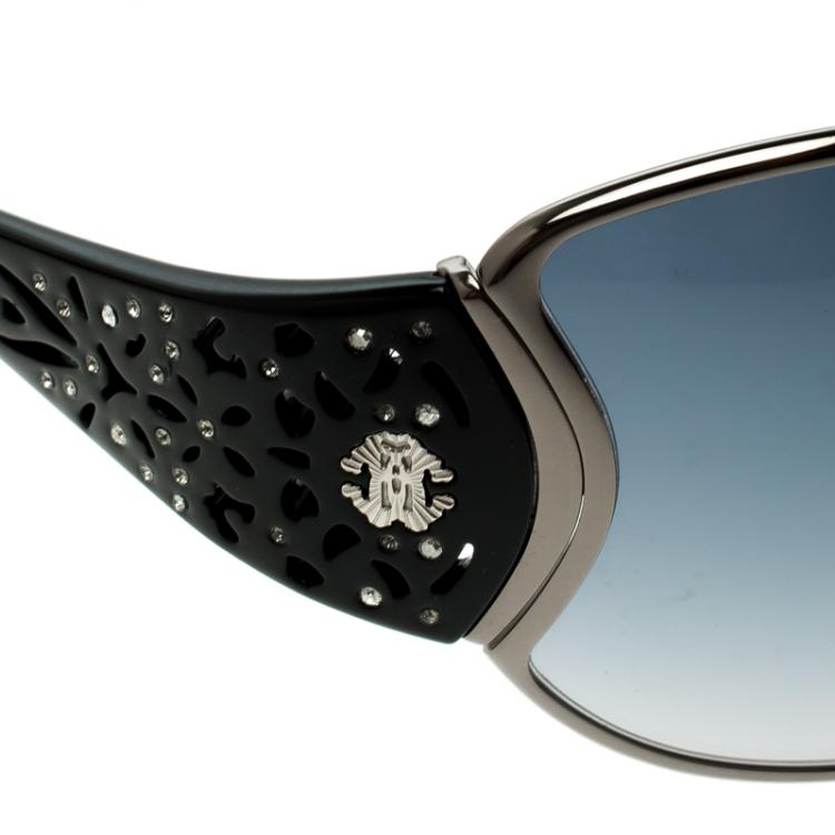 Pre Owned Roberto Cavalli Black 803S Alcyone Shield Sunglasses