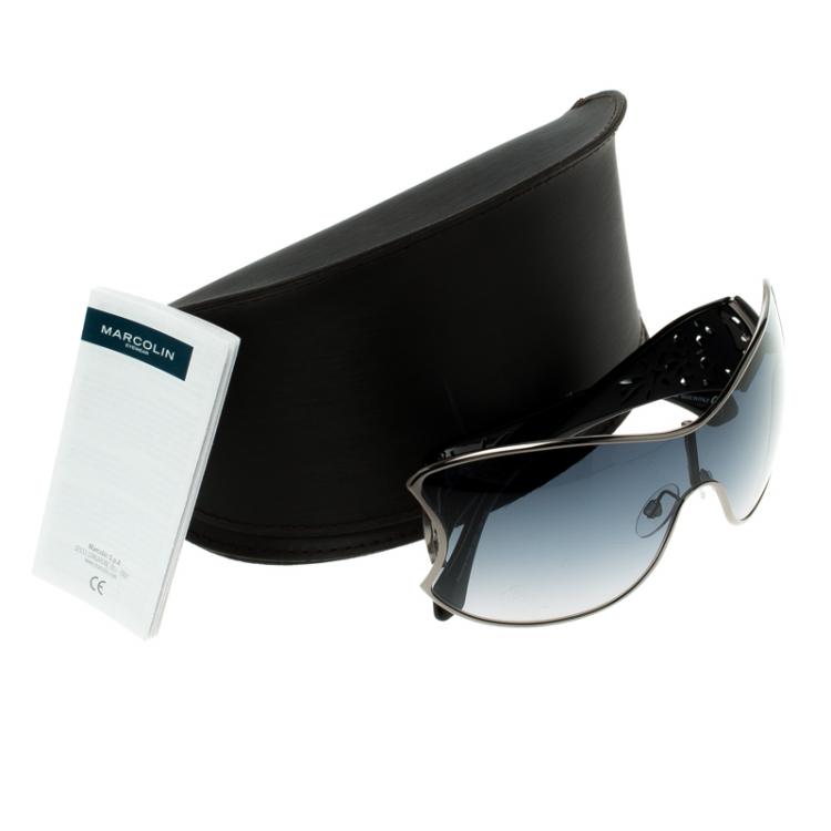 Pre Owned Roberto Cavalli Black 803S Alcyone Shield Sunglasses