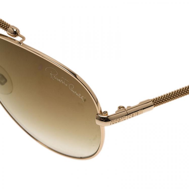 Pre Owned Roberto Cavalli Gold Cercione Aviators