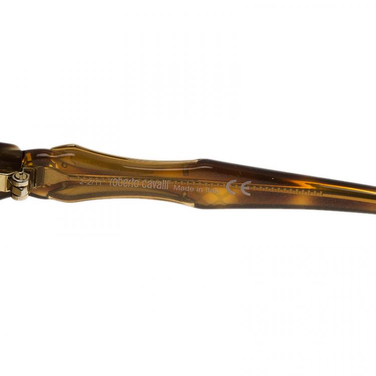 Pre Owned Roberto Cavalli Tortoise Frame Bougainvillea Square Sunglasses