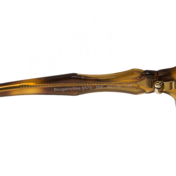 Pre Owned Roberto Cavalli Tortoise Frame Bougainvillea Square Sunglasses