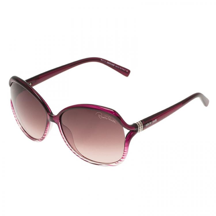 Pre Owned Roberto Cavalli Purple Aneto Square Sunglasses
