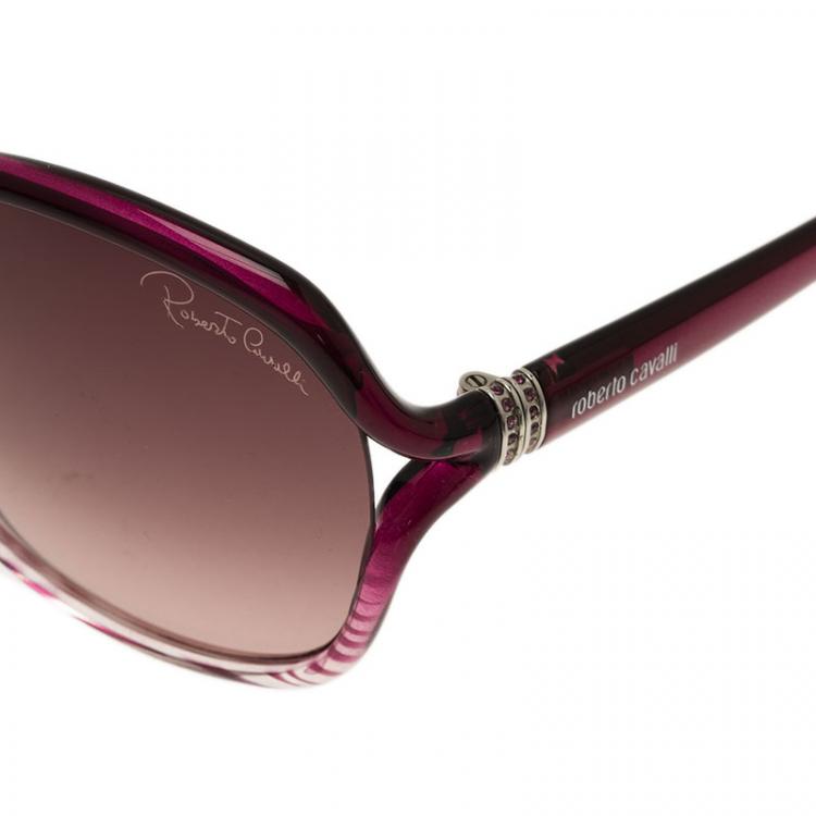 Pre Owned Roberto Cavalli Purple Aneto Square Sunglasses