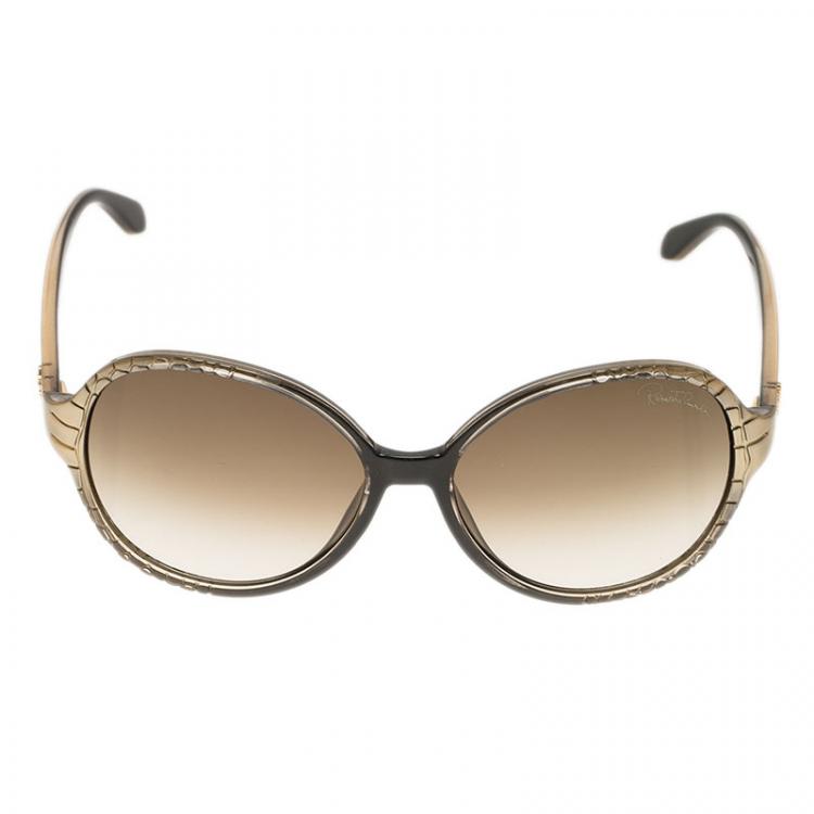 Pre Owned Roberto Cavalli Brown Maria Round Sunglasses