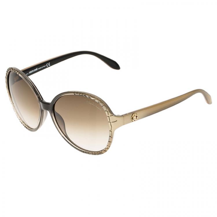 Pre Owned Roberto Cavalli Brown Maria Round Sunglasses