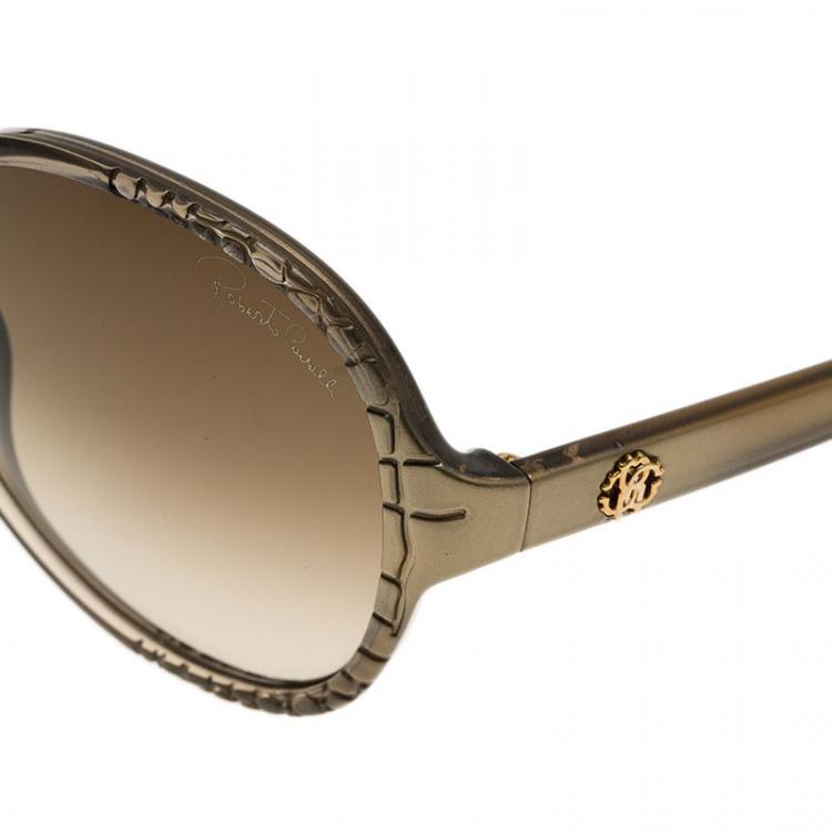 Pre Owned Roberto Cavalli Brown Maria Round Sunglasses