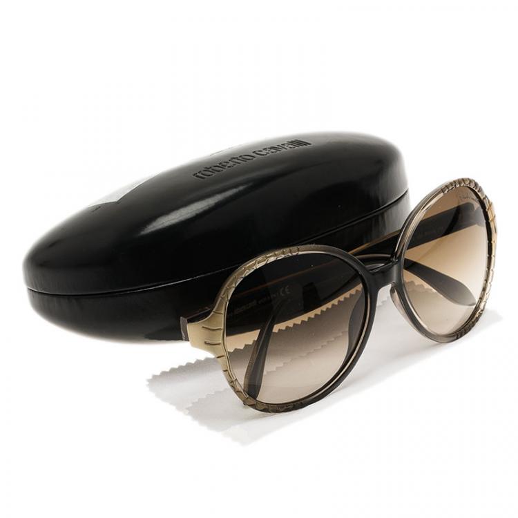 Pre Owned Roberto Cavalli Brown Maria Round Sunglasses