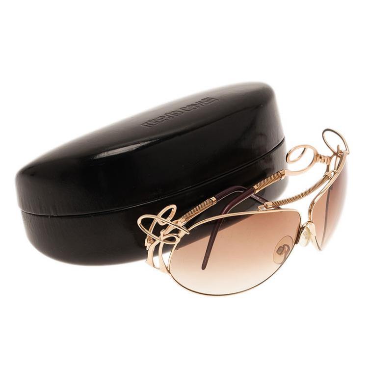 Pre Owned Roberto Cavalli Gold Cameia Sunglasses