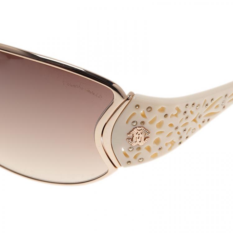 Pre Owned Roberto Cavalli Cream Alcyone Sunglasses