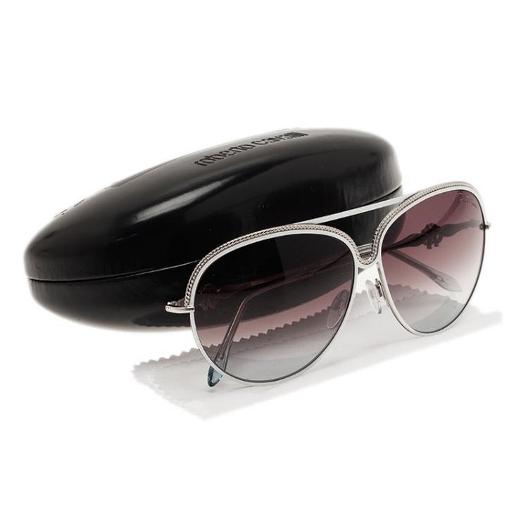 Pre Owned Roberto Cavalli White Tureia Aviators