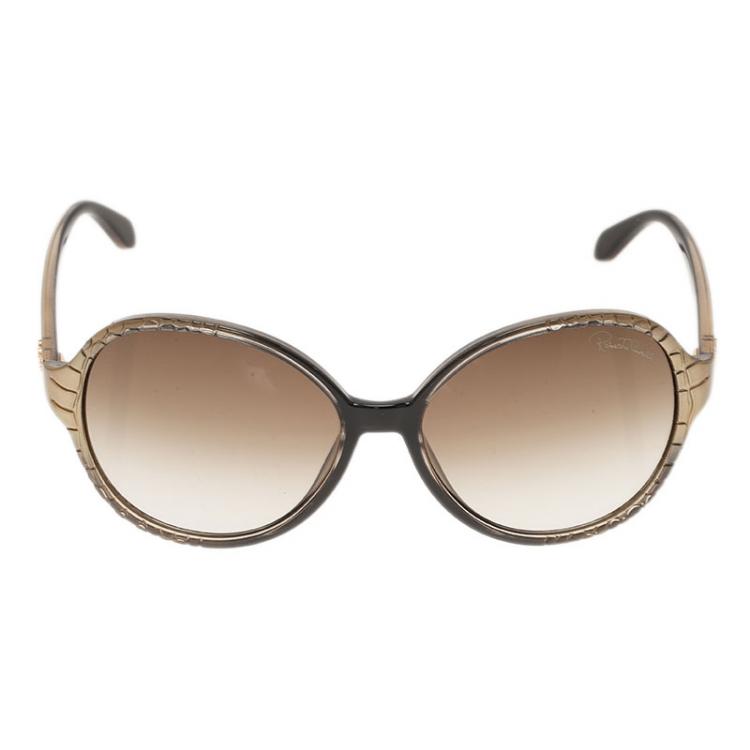 Pre Owned Roberto Cavalli Brown Maria Round Sunglasses