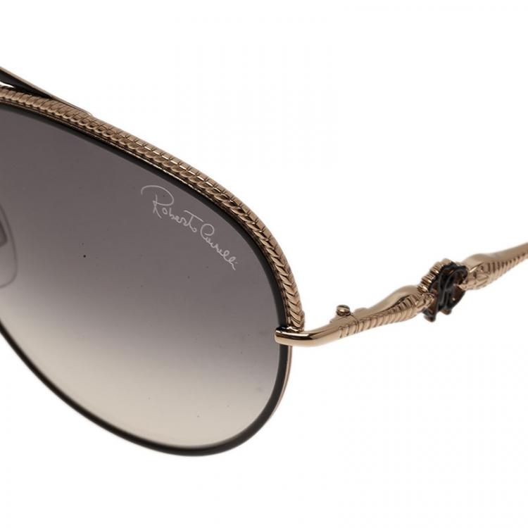 Pre Owned Roberto Cavalli Black Tureia Aviators