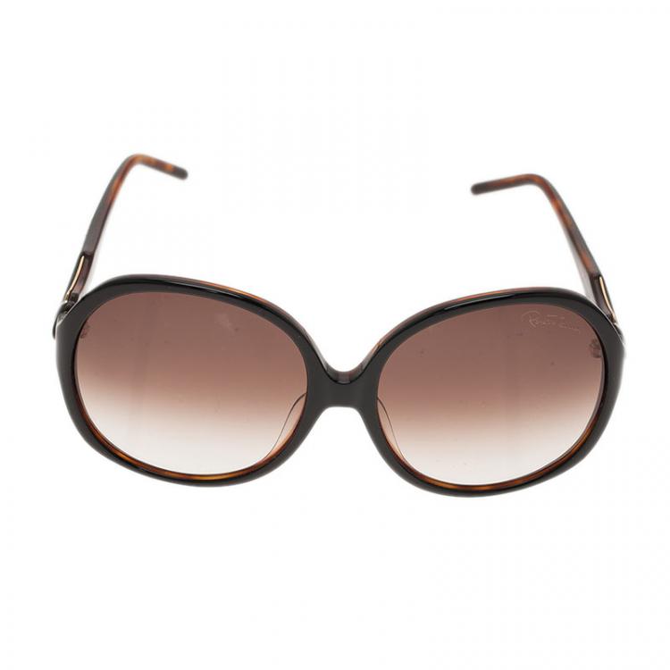 Pre Owned Roberto Cavalli Black Bougainvillea Square Sunglasses