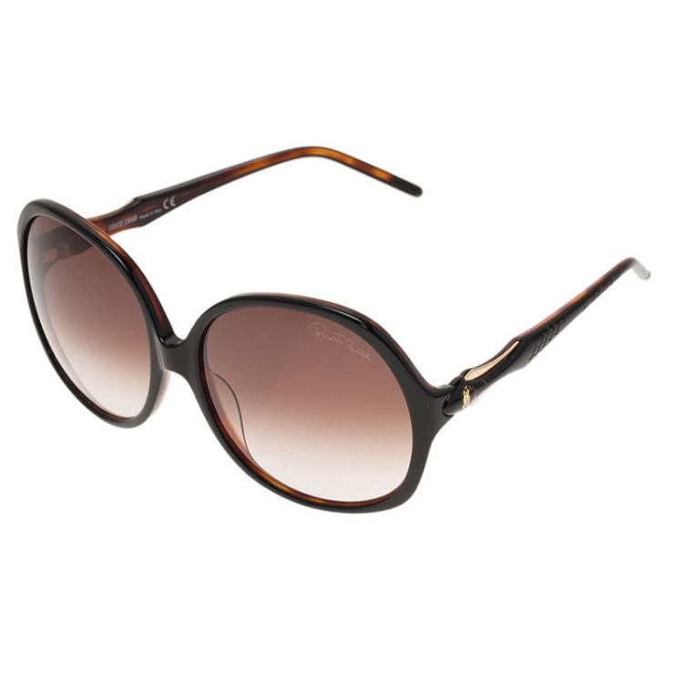 Pre Owned Roberto Cavalli Black Bougainvillea Square Sunglasses