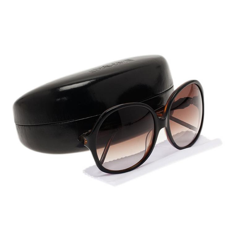 Pre Owned Roberto Cavalli Black Bougainvillea Square Sunglasses