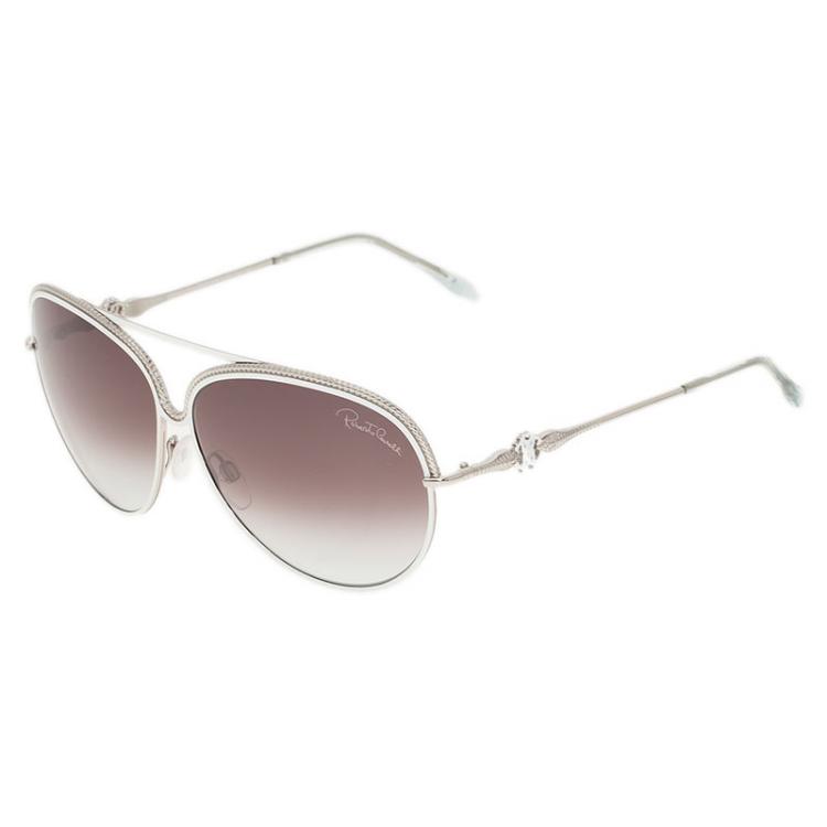 Pre Owned Roberto Cavalli White Tureia Aviators