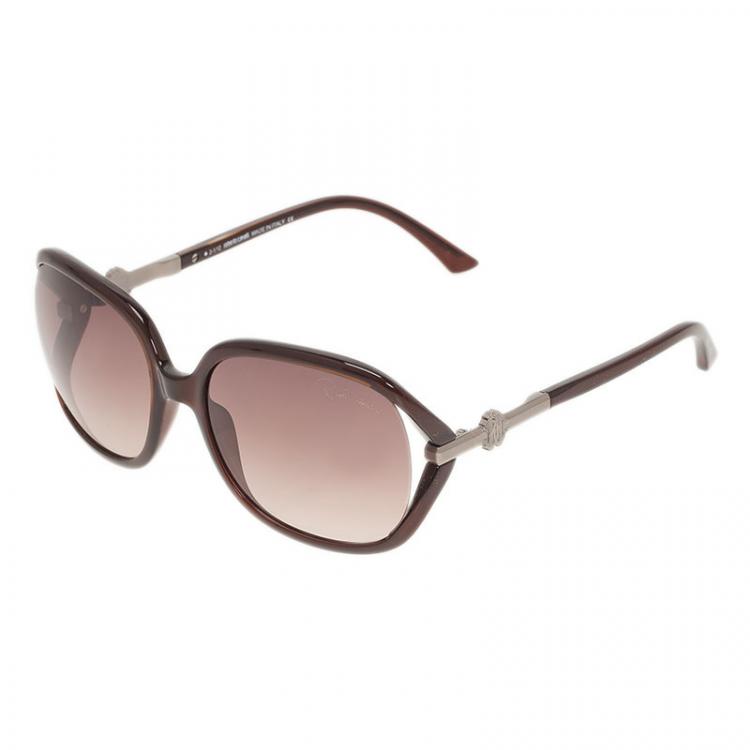 Pre Owned Roberto Cavalli Brown Edera Square Sunglasses