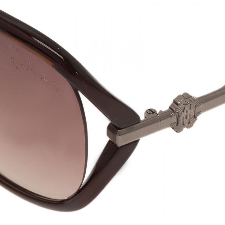 Pre Owned Roberto Cavalli Brown Edera Square Sunglasses