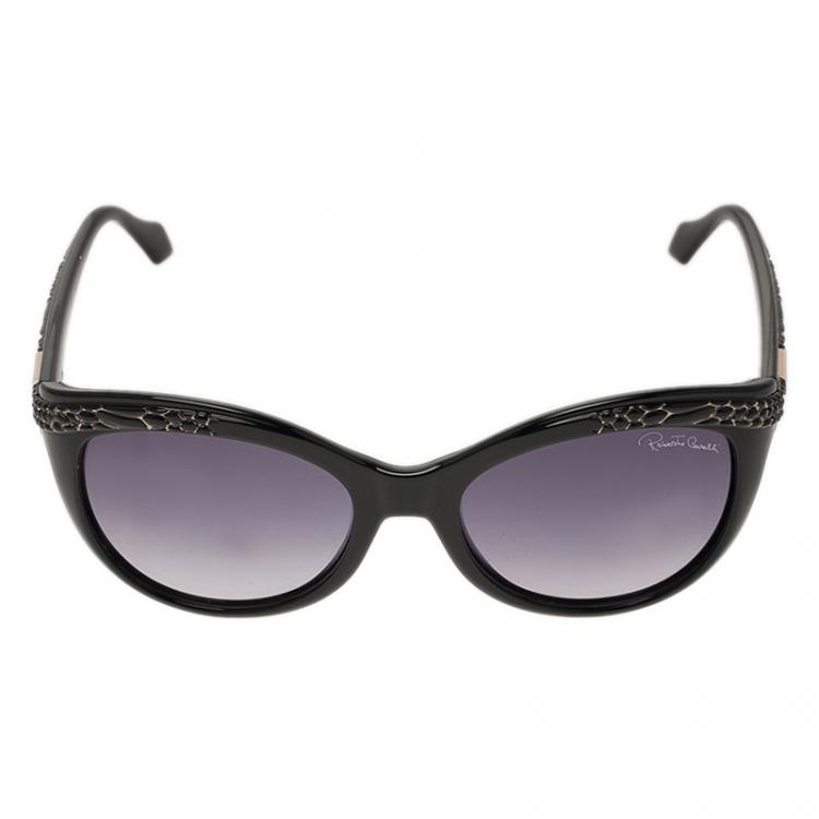 Pre Owned Roberto Cavalli Black Acubens Cat Eye Sunglasses