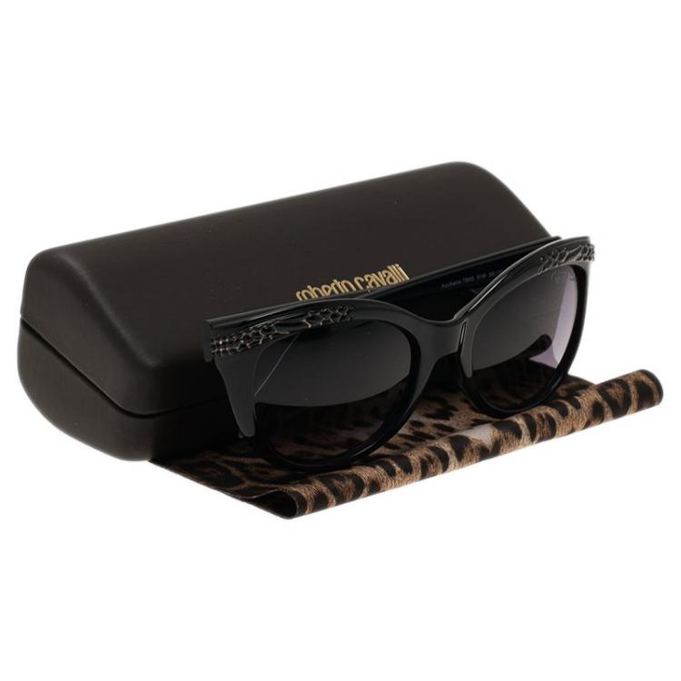 Pre Owned Roberto Cavalli Black Acubens Cat Eye Sunglasses