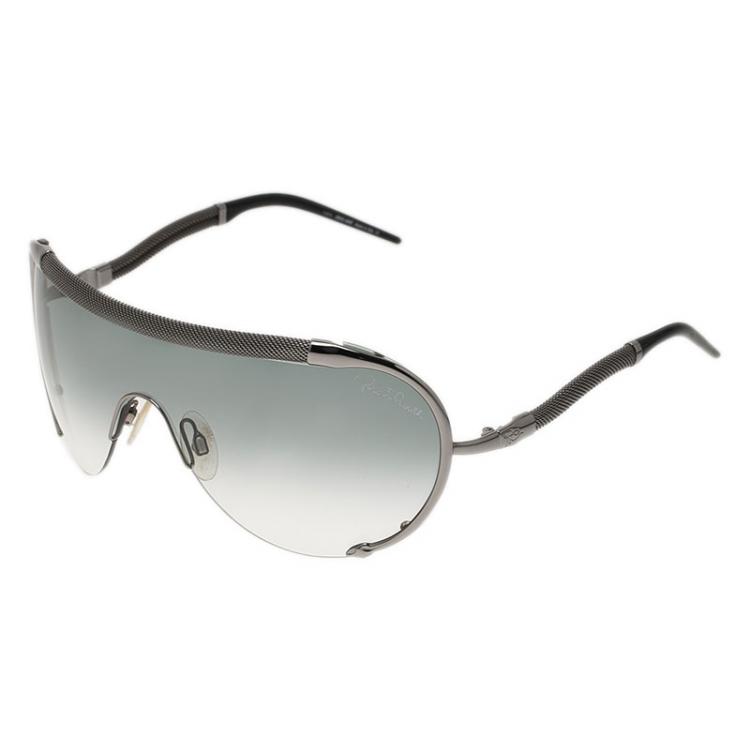 Pre Owned Roberto Cavalli Silver Eva Shield Sunglasses