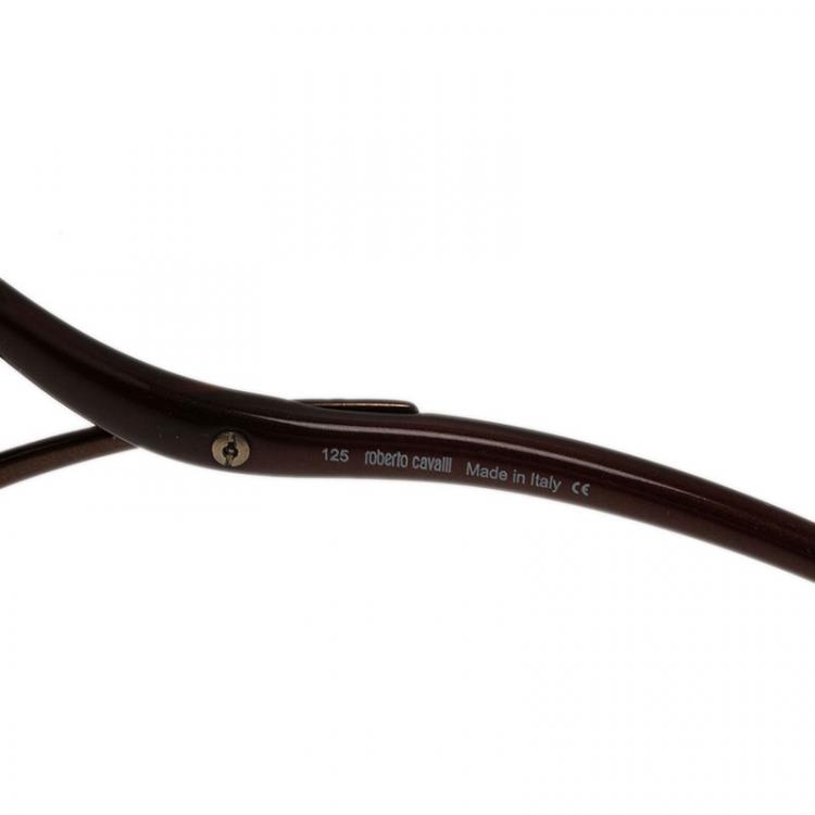 Pre Owned Roberto Cavalli Brown Opale Shield Sunglasses