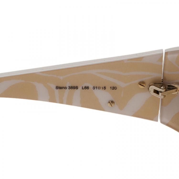 Pre Owned Roberto Cavalli White Steno Oval Sunglasses