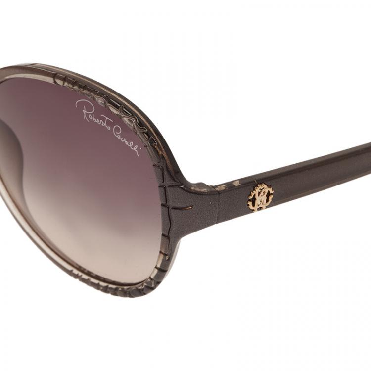 Pre Owned Roberto Cavalli Grey Maria Round Sunglasses