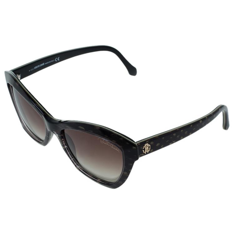 Pre Owned Roberto Cavalli Brown Alamak Butterfly Sunglasses