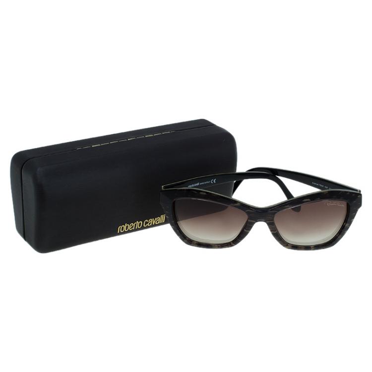 Pre Owned Roberto Cavalli Brown Alamak Butterfly Sunglasses