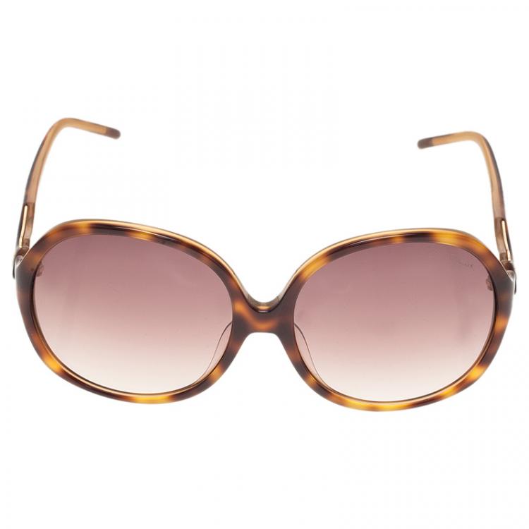 Pre Owned Roberto Cavalli Tortoise Bougainvillea Square Sunglasses