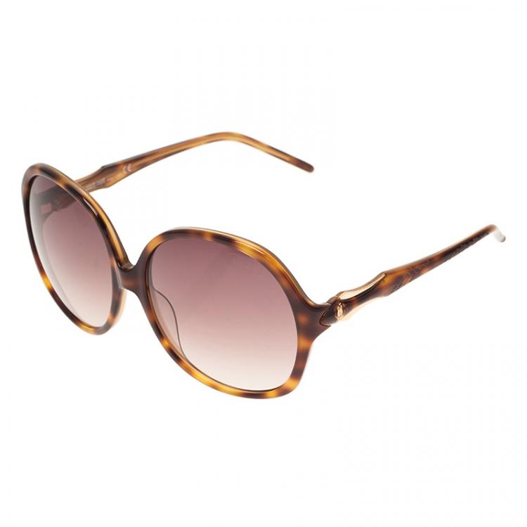 Pre Owned Roberto Cavalli Tortoise Bougainvillea Square Sunglasses