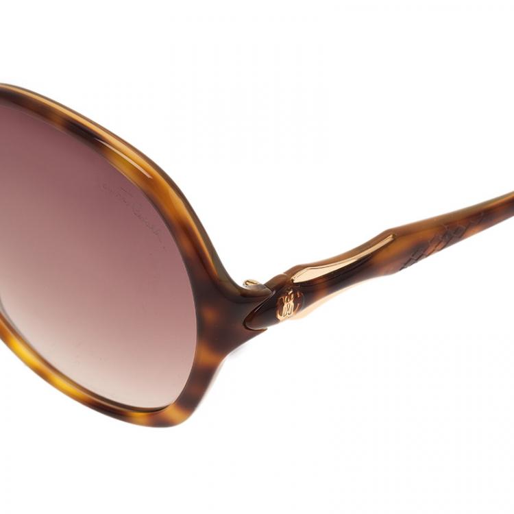 Pre Owned Roberto Cavalli Tortoise Bougainvillea Square Sunglasses