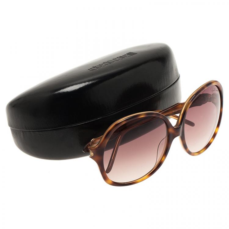 Pre Owned Roberto Cavalli Tortoise Bougainvillea Square Sunglasses