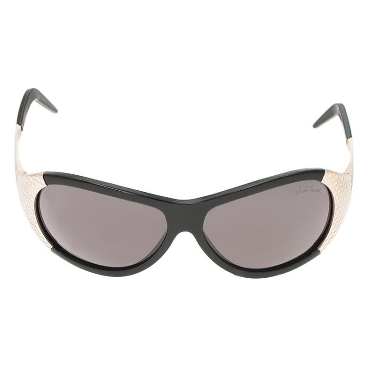 Pre Owned Roberto Cavalli Black and Gold Antigone Sunglasses
