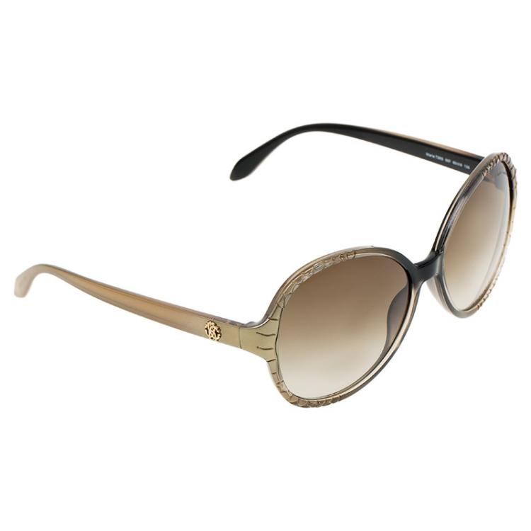 Pre Owned Roberto Cavalli Two Tone Maria Round Sunglasses