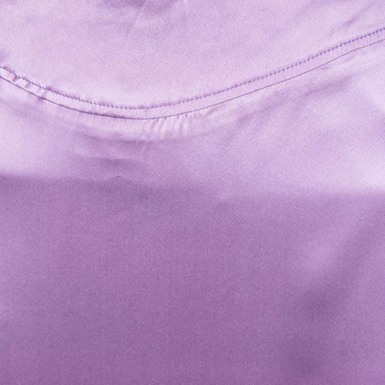 مملوكة مسبقًا Roberto Cavalli Purple Satin Ruffled Bottom Maxi Skirt M