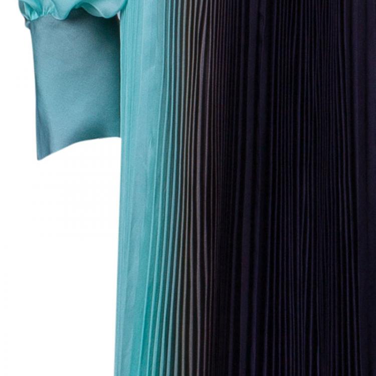 Pre Owned Roberto Cavalli Plisse Chiffon Cutout Gown M