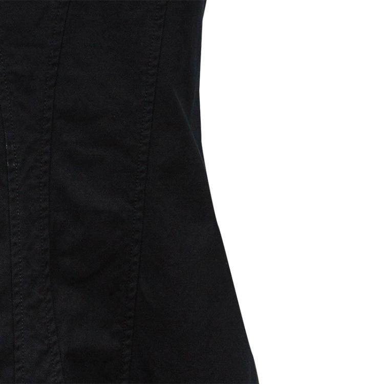 Pre Owned Roberto Cavalli Black Denim Maxi Skirt Size M