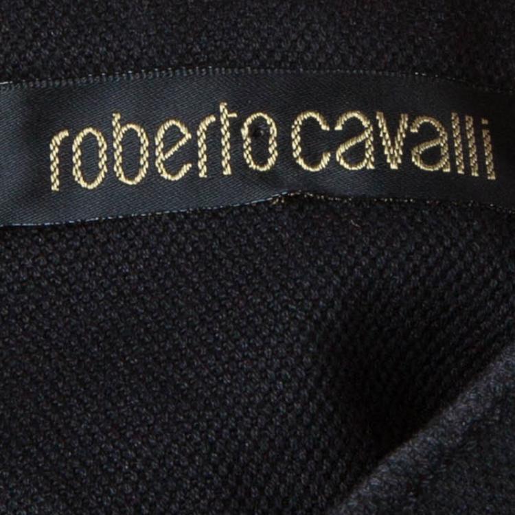 Pre Owned Roberto Cavalli Black Denim Maxi Skirt Size M