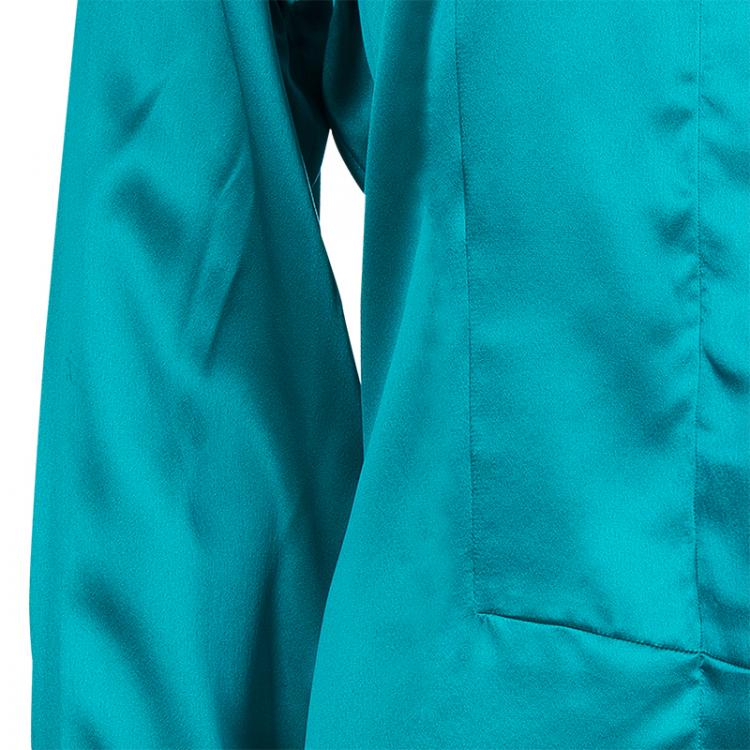 Pre Owned Roberto Cavalli Turquoise Satin Blouse L