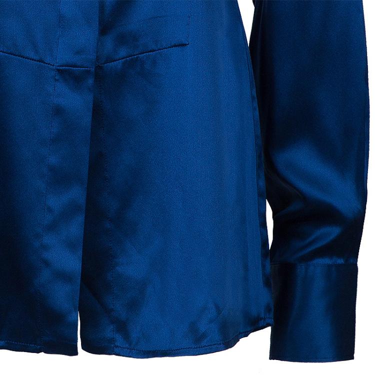 مملوكة مسبقًا Roberto Cavalli Blue Satin Blouse M