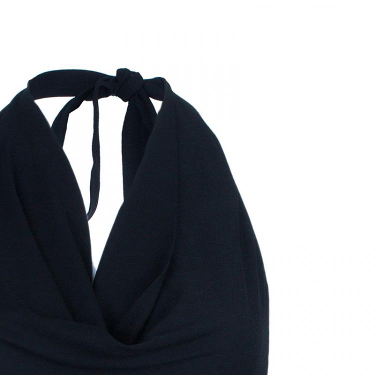 Pre Owned Roberto Cavalli Black Leopard Print Contrast Dress M