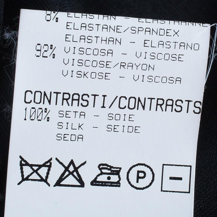 Pre Owned Roberto Cavalli Black Leopard Print Contrast Dress M