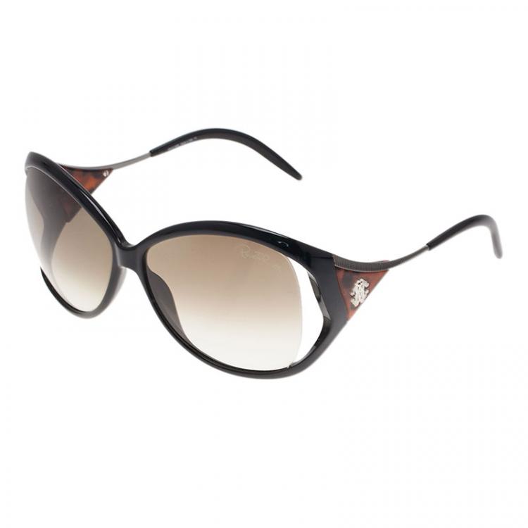 Pre Owned Roberto Cavalli Black Clivia 573S Sunglasses