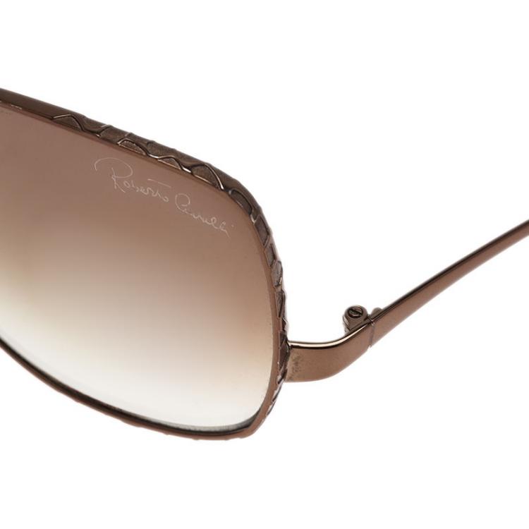 Pre Owned Roberto Cavalli Brown Menta Square Sunglasses