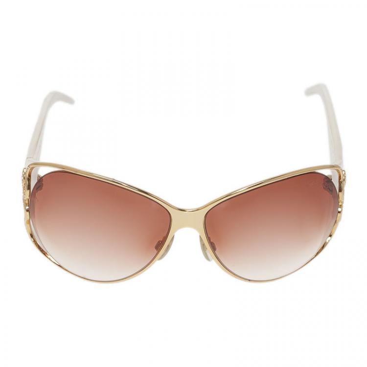 Pre Owned Roberto Cavalli Cream Tiro Sunglasses