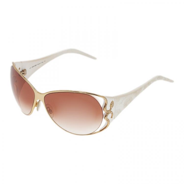 Pre Owned Roberto Cavalli Cream Tiro Sunglasses